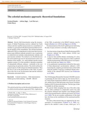 The Celestial Mechanics Approach: Theoretical Foundations