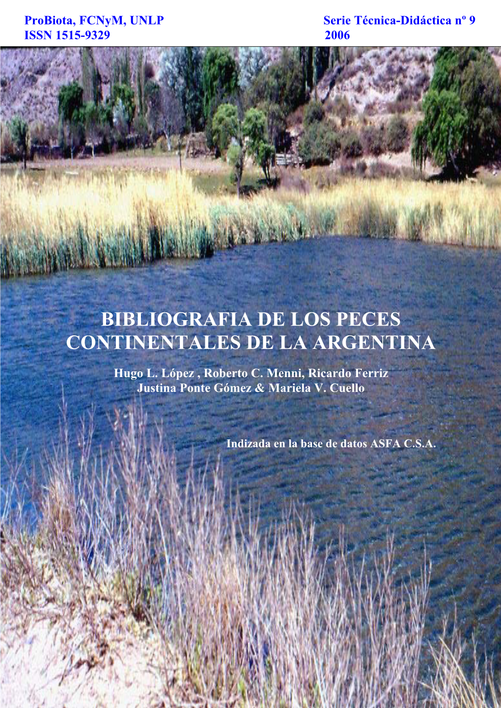 Bibliografia Argentina De Peces De Agua Dulce