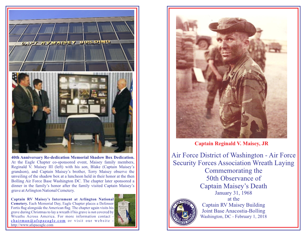 Air Force Security Forces Association Wreath Laying Commemorating The
