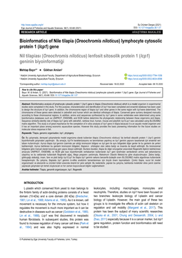 Bioinformatics of Nile Tilapia (Oreochromis Niloticus)
