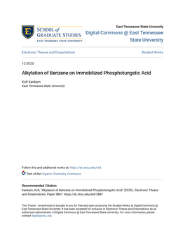 Alkylation of Benzene on Immobilized Phosphotungstic Acid