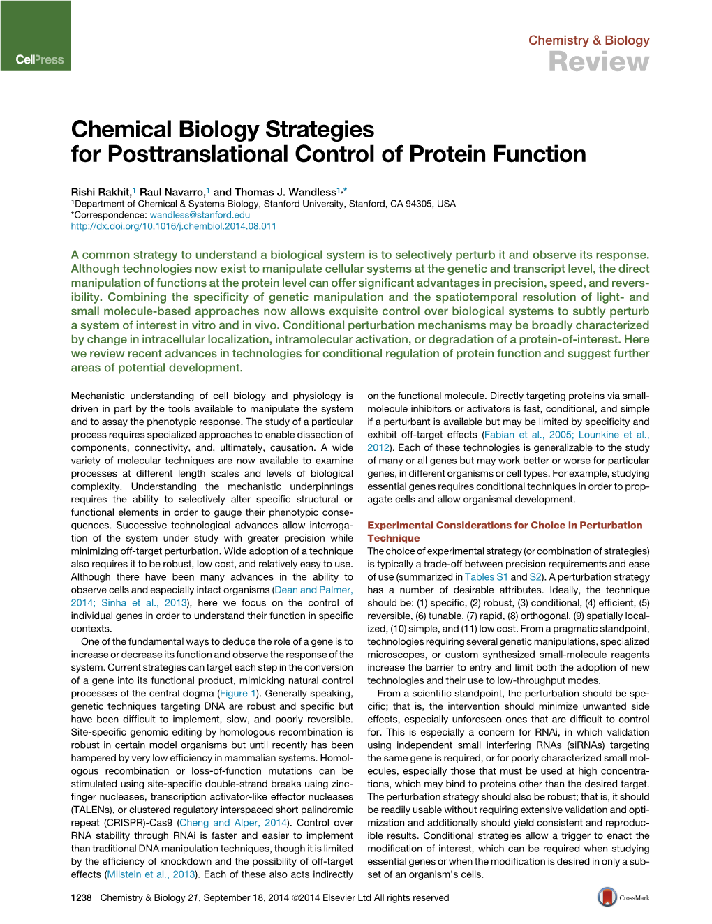 Chemical Biology Strategies for Posttranslational Control of Protein Function