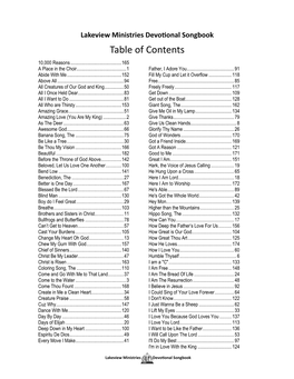 Table of Contents 10,000 Reasons