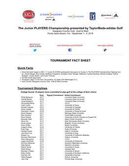 The Junior PLAYERS Championship Presented by Taylormadeadidas