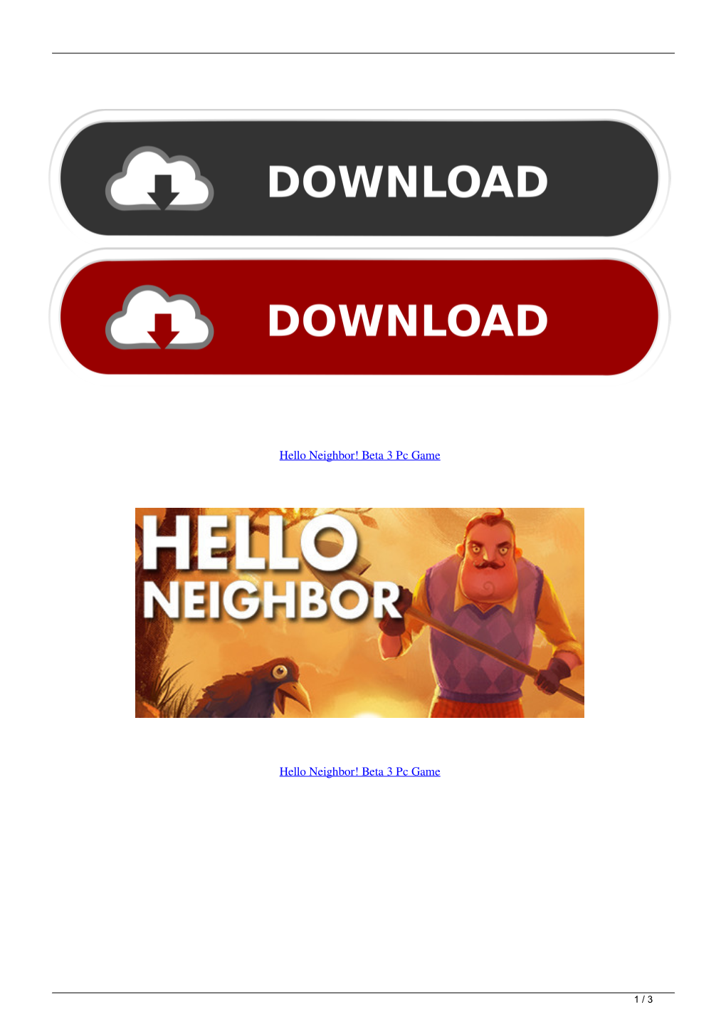 Hello Neighbor Beta 3 Pc Game