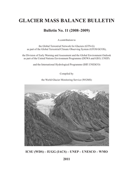 Glacier Mass Balance Bulletin No. 11 (2008–2009)