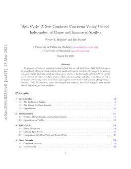 Split Cycle: a New Condorcet Consistent Voting Method Independent of Clones and Immune to Spoilers