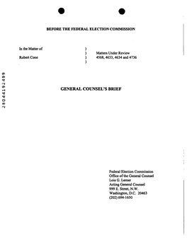 General Counsel's Brief