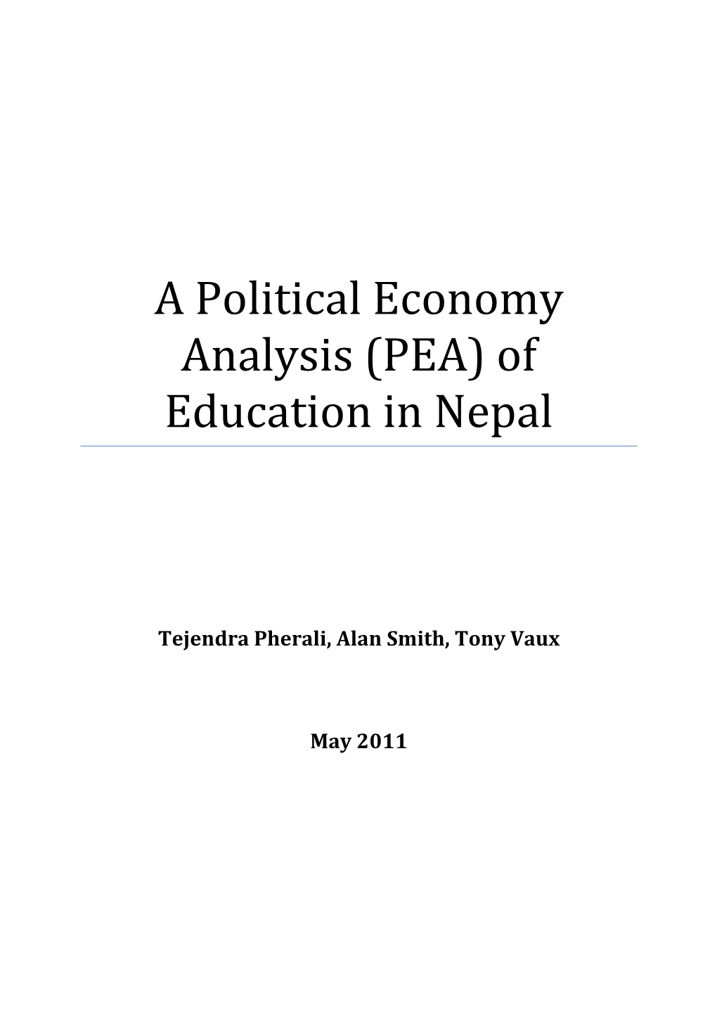 (PEA) of Education in Nepal
