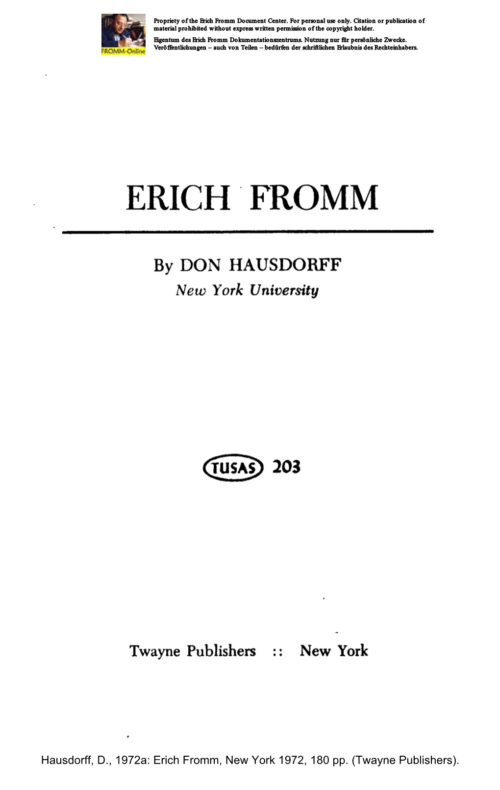 Erich Fromm Document Center