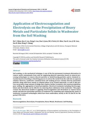 Application of Electrocoagulation and Electrolysis on the Precipitation of Heavy Metals and Particulate Solids in Washwater from the Soil Washing
