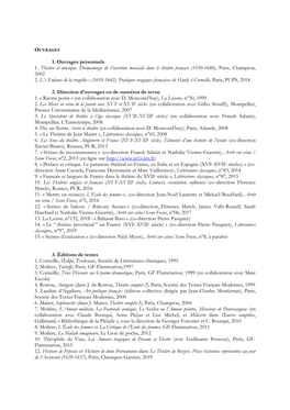 1. Ouvrages Personnels 1. Théâtre Et Musique. Dramaturgie De L'insertion