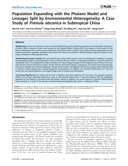 A Case Study of Primula Obconica in Subtropical China