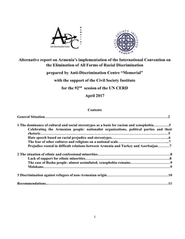 Alternative Report on Armenia's Implementation of the International