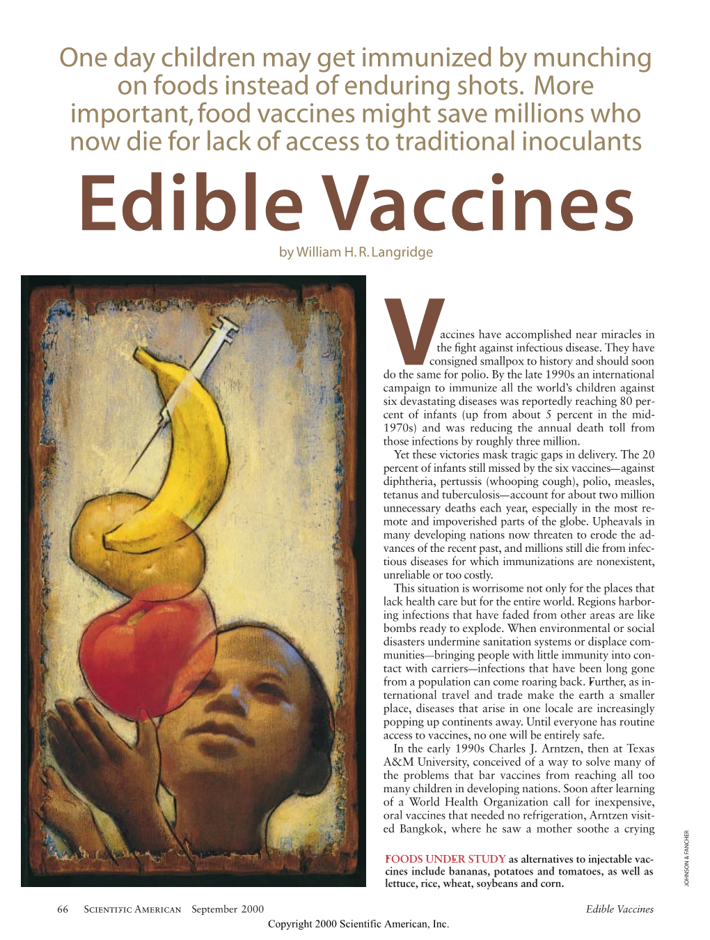 Edible Vaccines by William H.R.Langridge