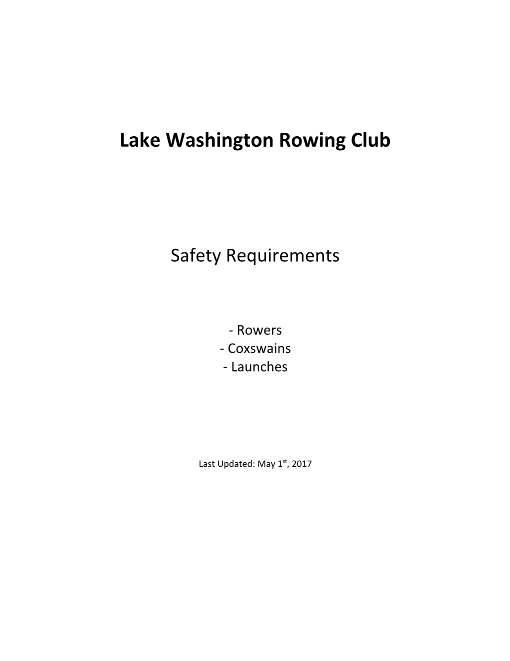 Lake Washington Rowing Club