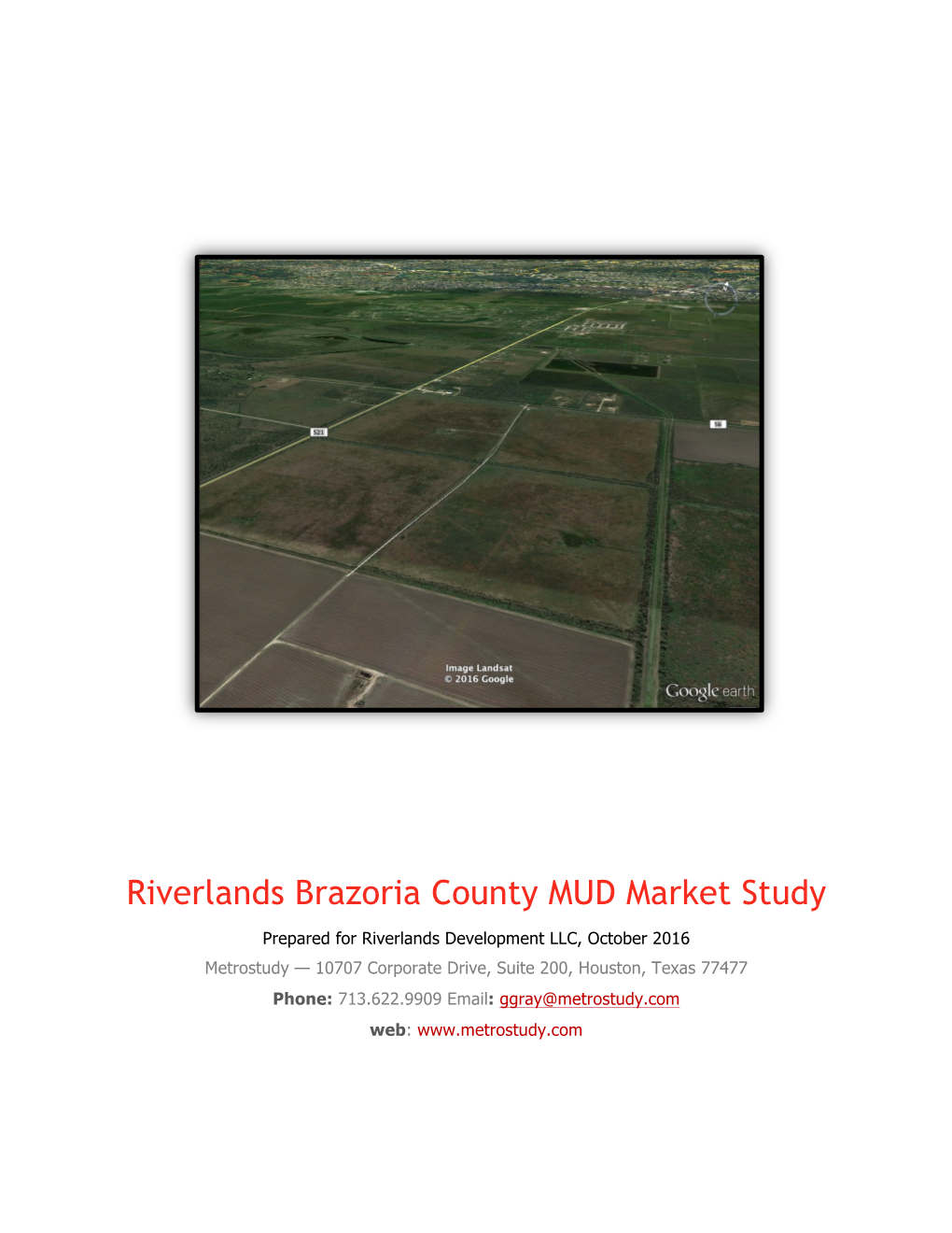 Riverlands Brazoria County MUD Market Study