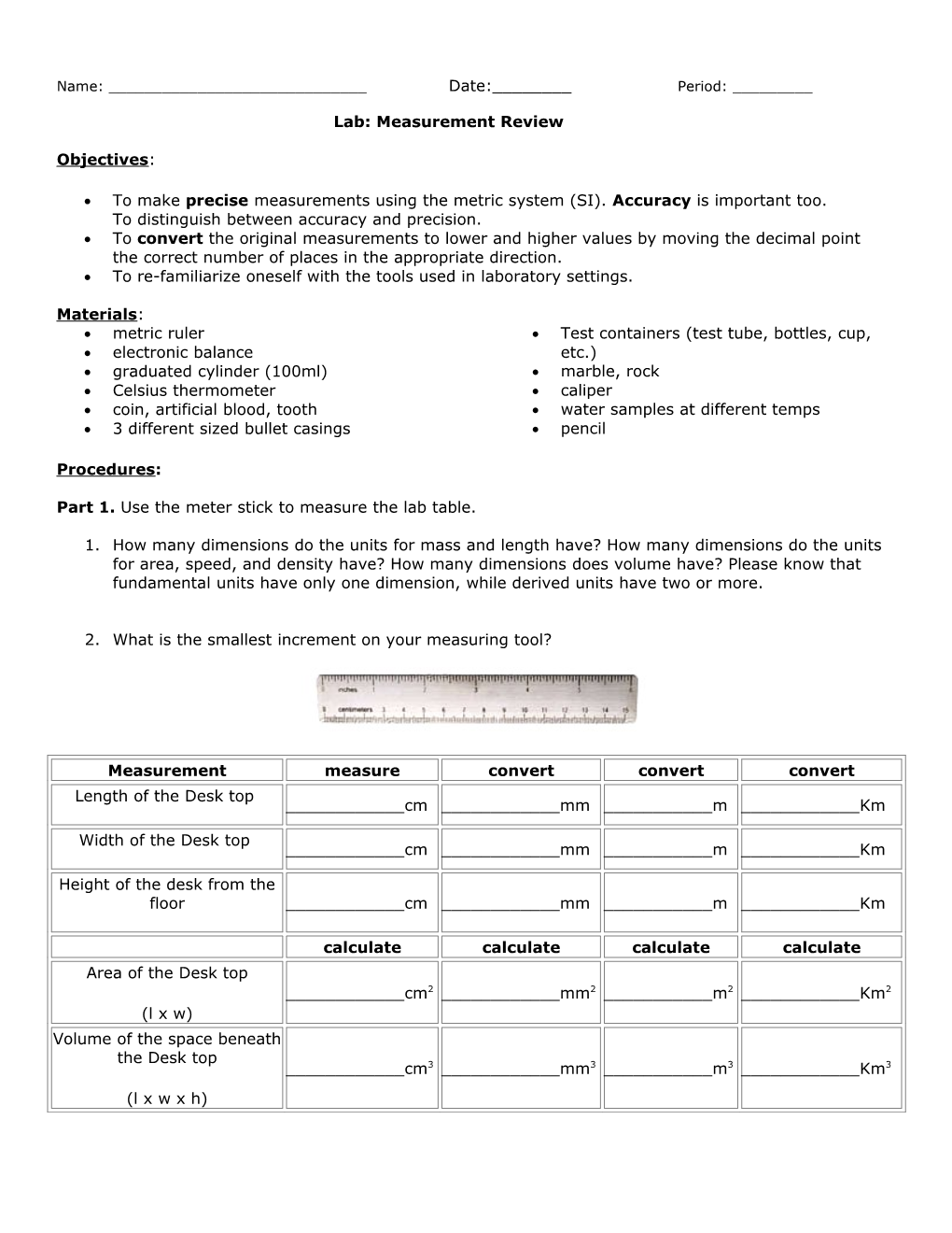 Metric Measurement Lab s1