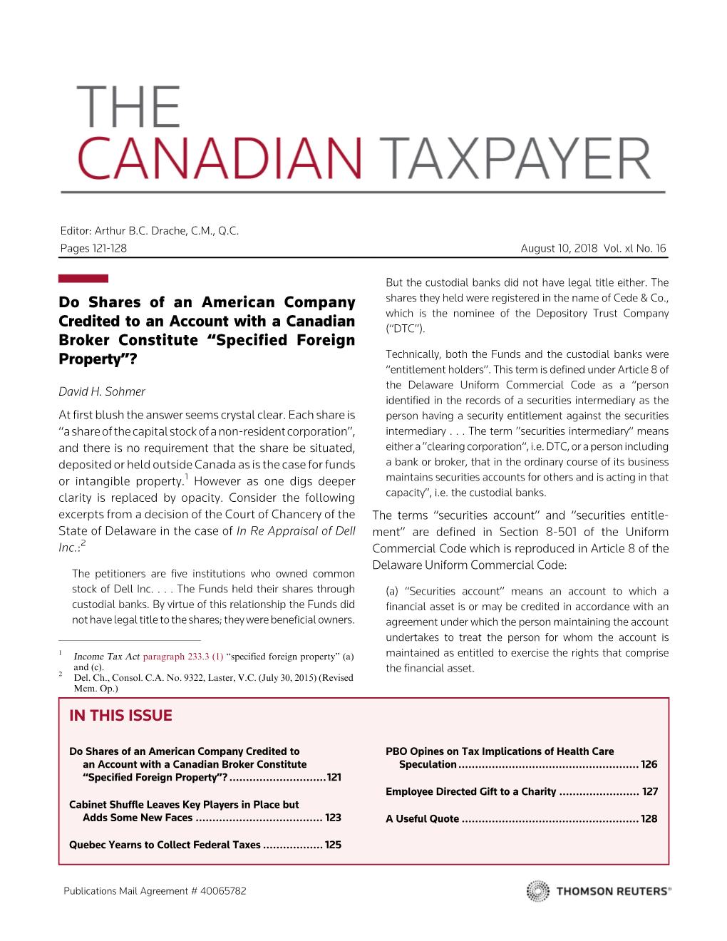 Canadian Taxpayer Vol40 No16 1..8