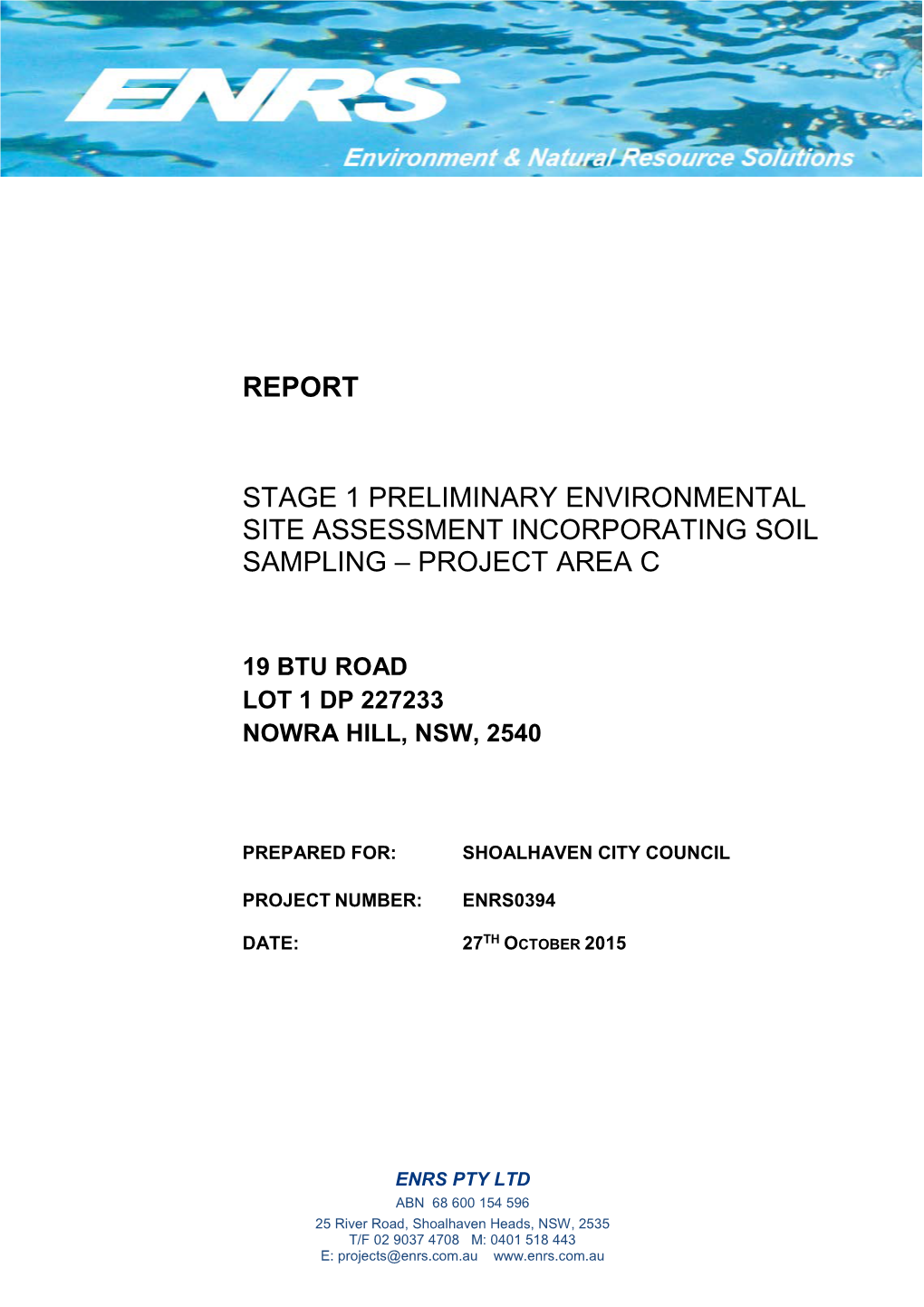 Report Stage 1 Preliminary