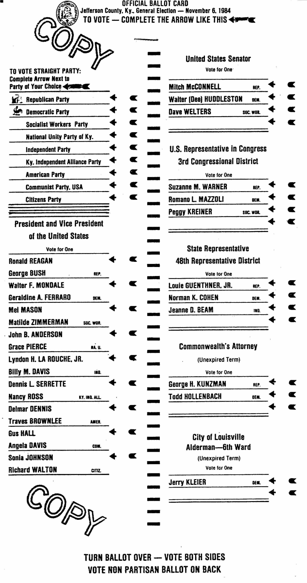 Vote for One· to VOTE Complete Sram~~~Arrow Next to - C Party of Your Choic!