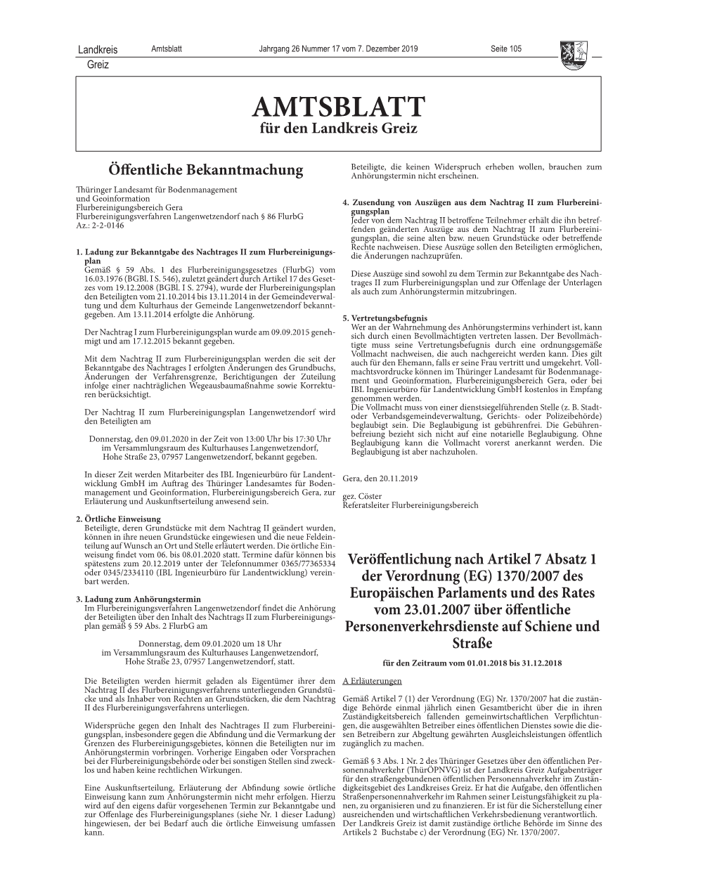 Amtsblatt Jahrgang 26 Nummer 17 Vom 7