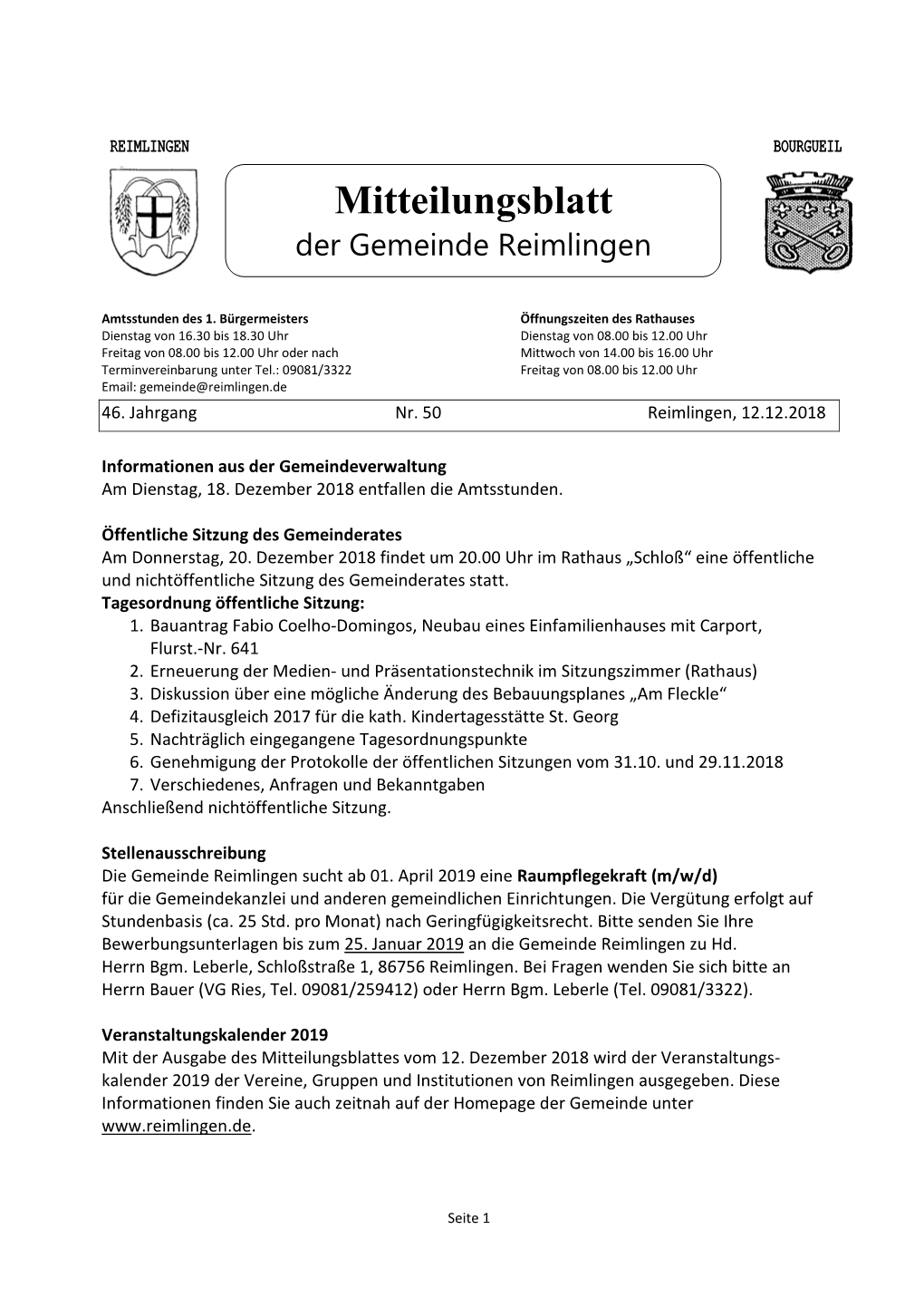 Mitteilungsblatt