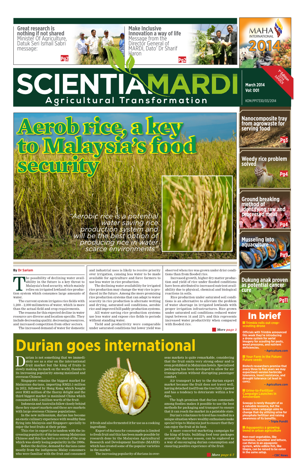 Aerob Rice, a Key to Malaysia's Food Security