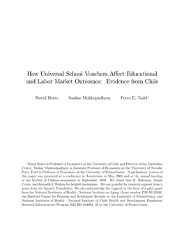 How Universal School Vouchers Affect Educational And