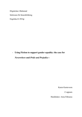 Using Fiction to Support Gender Equality: the Case for Neverwhere