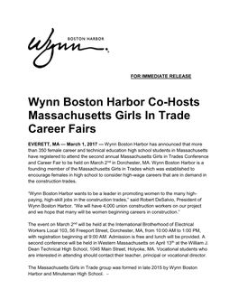 Wynn Boston Harbor Co-Hosts Massachusetts Girls in Trade