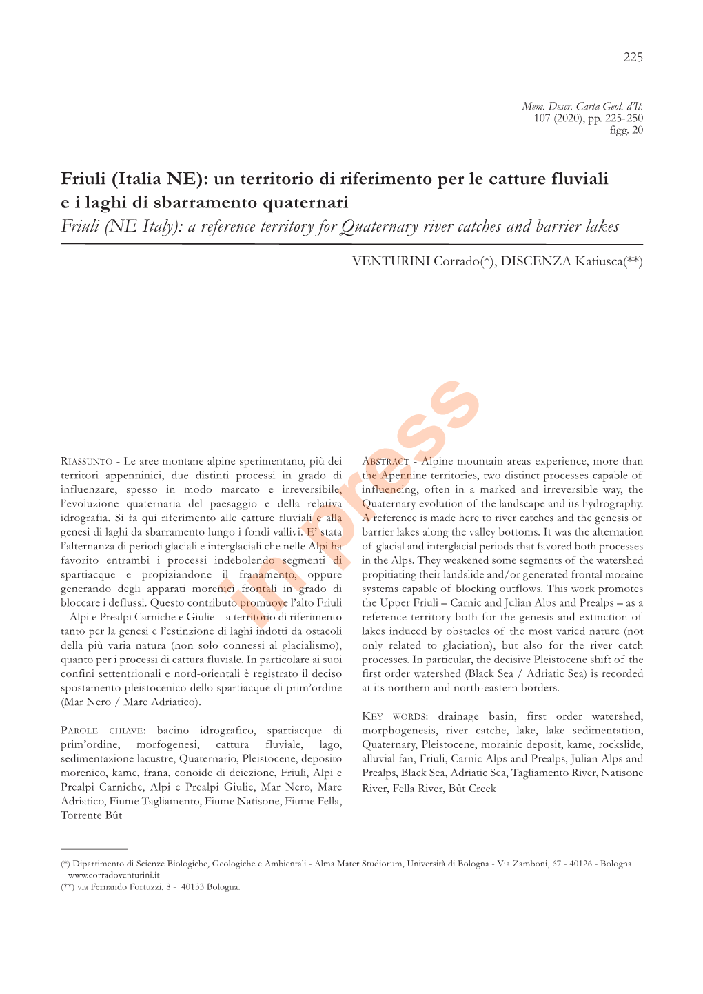Friuli (Italia NE): Un Territorio Di Riferimento Per Le Catture Fluviali