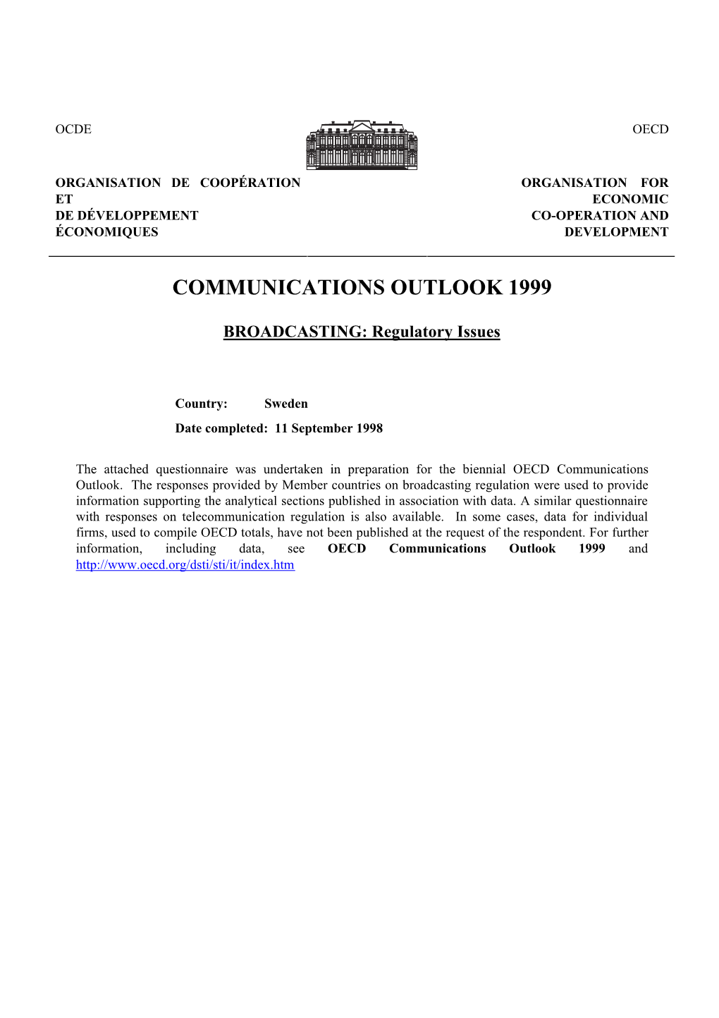 Communications Outlook 1999