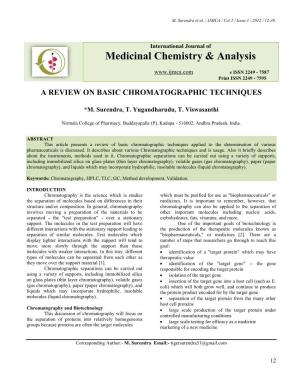 Medicinal Chemistry & Analysis