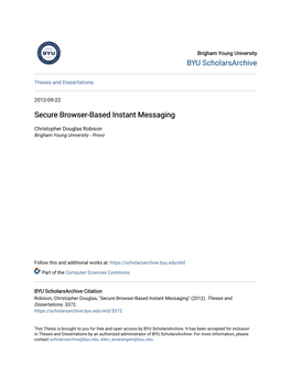 Secure Browser-Based Instant Messaging