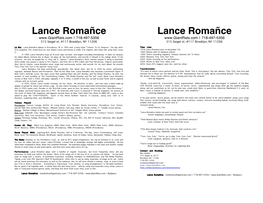 1. View Lance's Press Kit (Pdf)