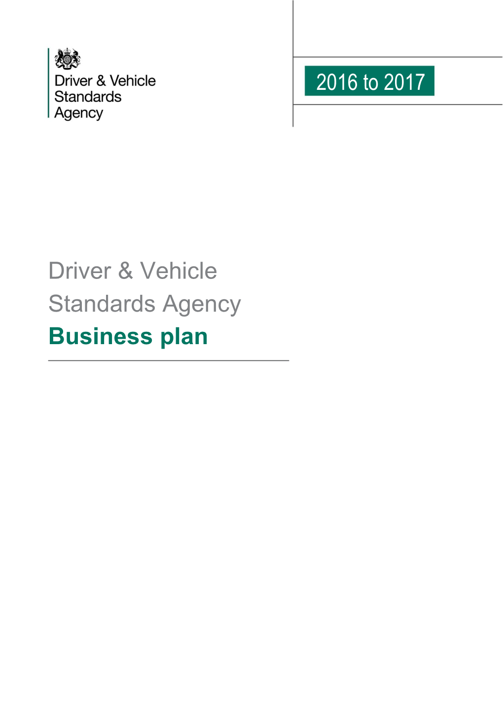 Driver & Vehicle Standards Agency Business Plan