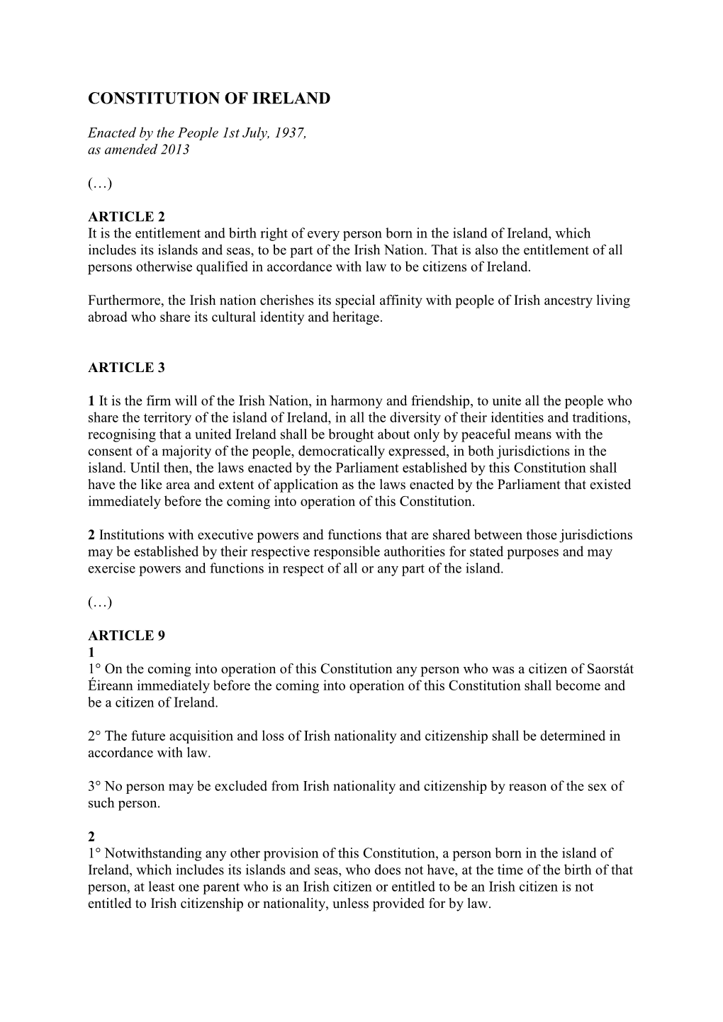 Constitution of Ireland