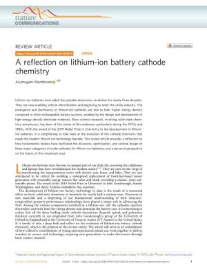 A Reflection on Lithium-Ion Battery Cathode Chemistry