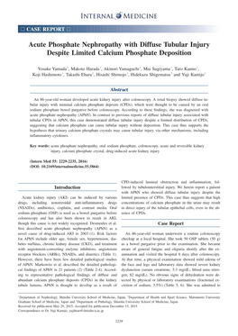 Acute Phosphate Nephropathy with Diffuse Tubular Injury Despite Limited Calcium Phosphate Deposition