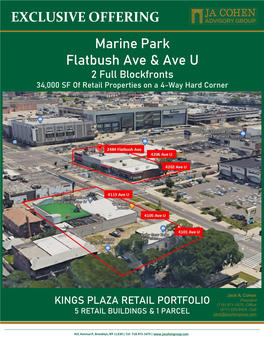 Marine Park Flatbush Ave & Ave U 2 Full Blockfronts 34,000 SF of Retail Properties on a 4-Way Hard Corner