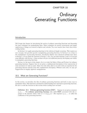 Ordinary Generating Functions