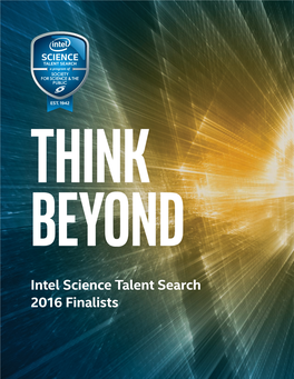 Intel Science Talent Search 2016 Finalists 2016 Finalists