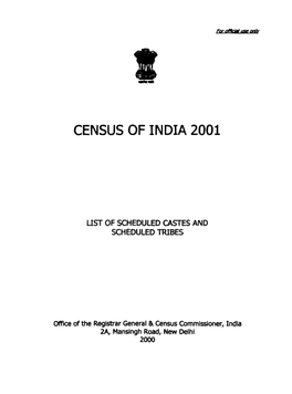 List of Scheduled Castes and Scheduled Tribes