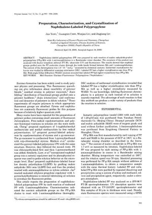 Preparation, Characterization, and Crystallization of Naphthalene-Labeled Polypropylene