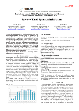 Survey of Email Spam Analysis System