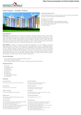 Ideal Heights - Sealdah, Kolkata Residential Apartments Well Laid 3Bhk Apartment in a Gated Community with All Modern Day Amenities
