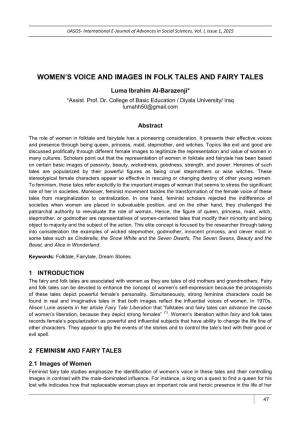 Women's Voice and Images in Folk Tales and Fairy Tales