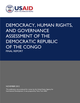 Democracy, Human Rights, and Governance Assessment of the Democratic Republic