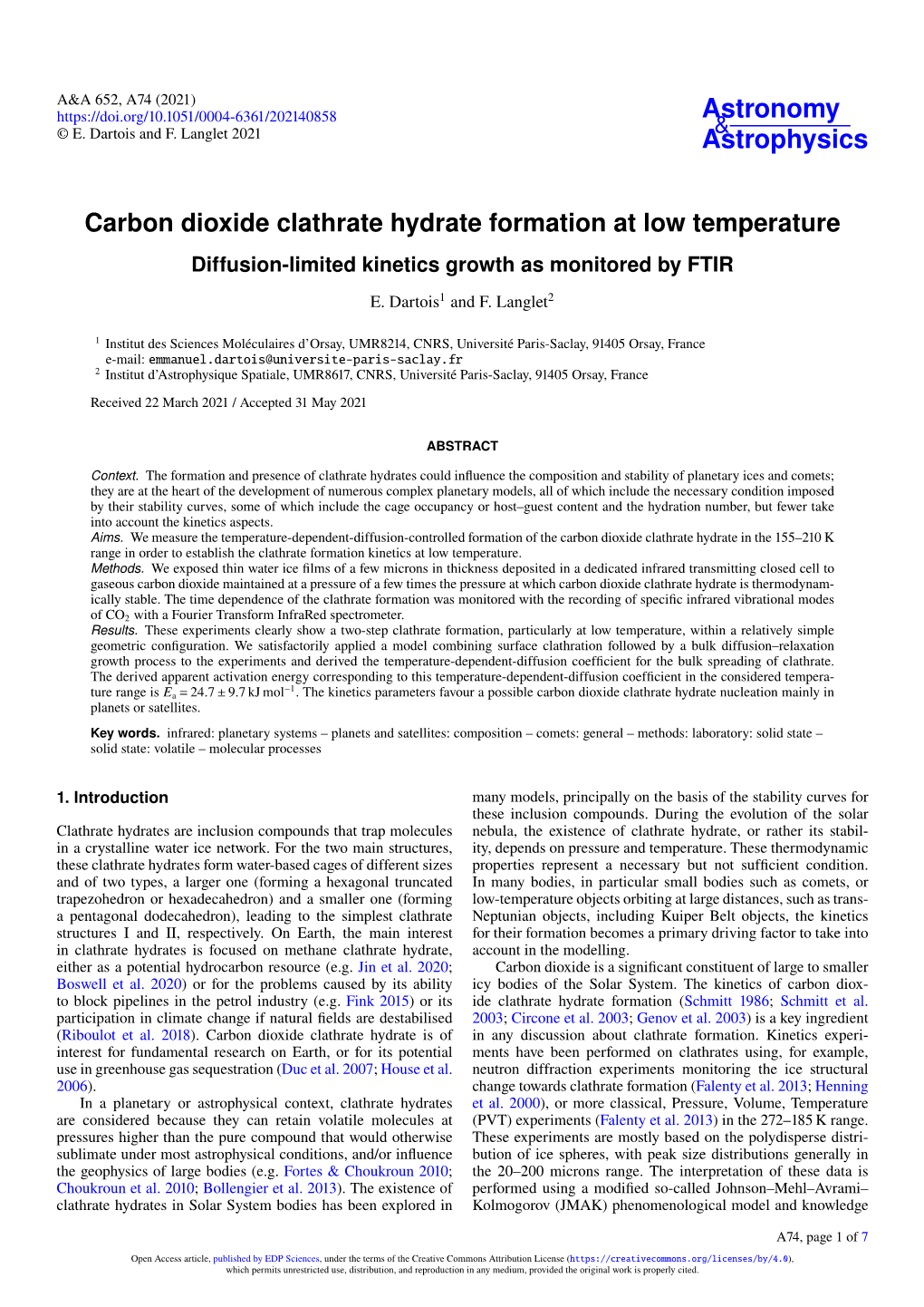 Carbon Dioxide Clathrate Hydrate Formation at Low Temperature Diffusion-Limited Kinetics Growth As Monitored by FTIR E